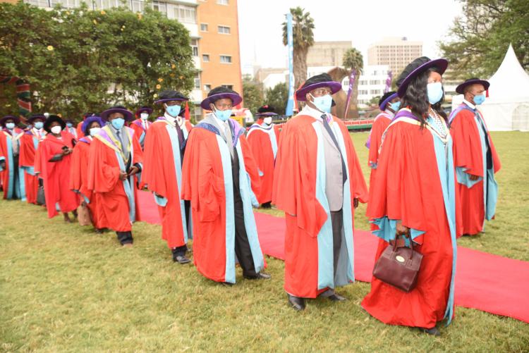 The Academic Procession   during University of Nairobi 63th Graduation Ceremony