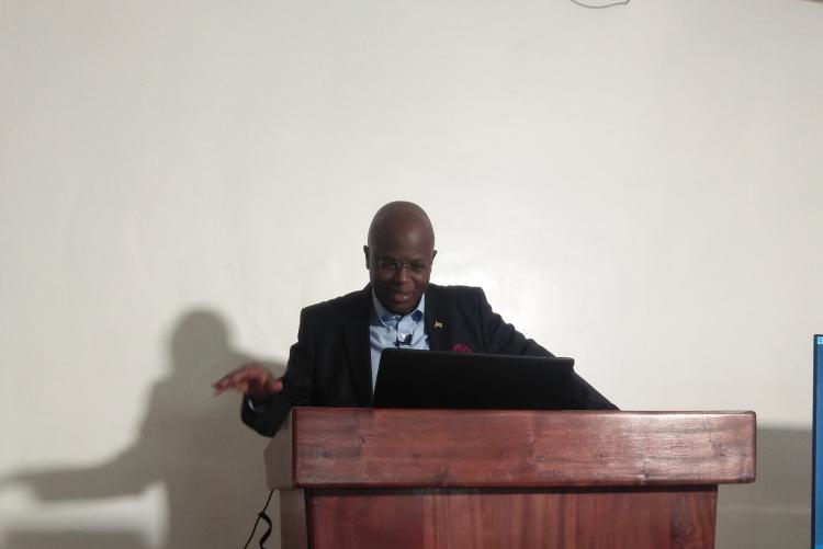 dr. oMBONGI PRESENTING HIS RESEARCH